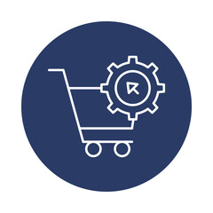 cart, gear, maintenance, cart setting icon
