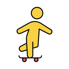 skateboard, skate, man, skateboard icon