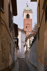 Fototapeta na wymiar City view from the old town of Novara, Italy