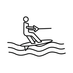 boat, man, surf, speed boat, water skiing icon