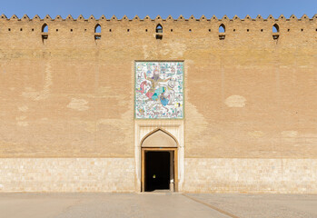 Entrance of the Arg of Karim Kahn or Citadel at Shahrdari Square, Shiraz, Fars Province, Iran....