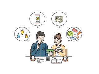 家計や出費、節約などについて話し合う夫婦