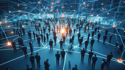 Business network concept. Management strategy. Human resources.