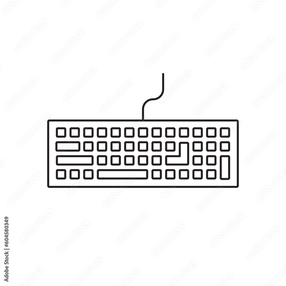 Fototapete keyboard vector icon. keyboard linear flat sign design. computer keyboard symbol pictogram. clavier 