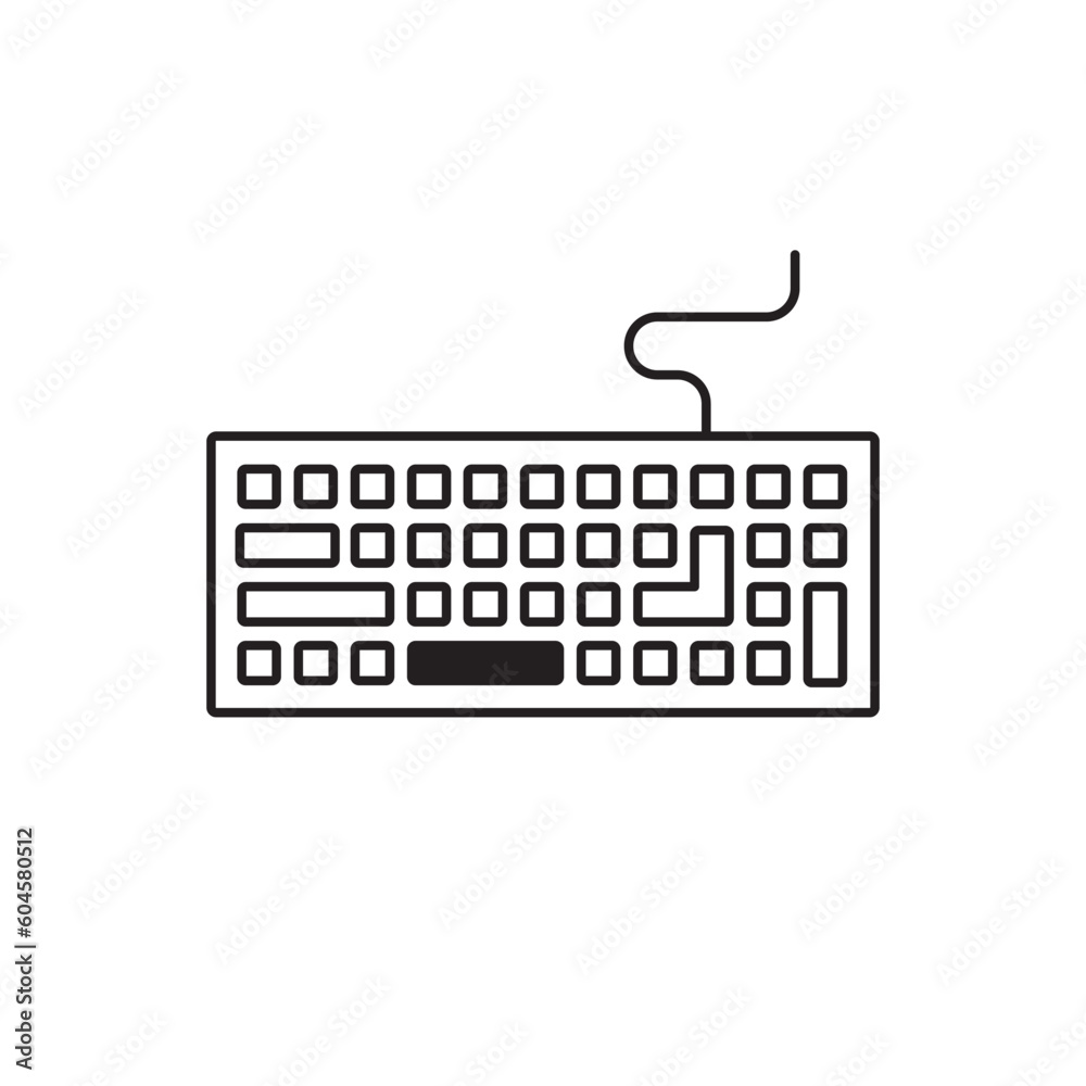 Fototapete keyboard vector icon. keyboard linear flat sign design. computer keyboard symbol pictogram. clavier 