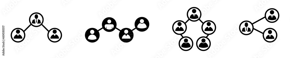 Wall mural set of social network people vector icons. global communication network. global connection. communic