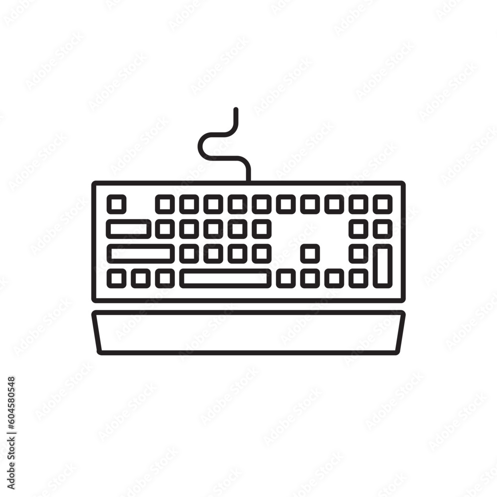 Fototapete keyboard vector icon. keyboard linear flat sign design. computer keyboard symbol pictogram. clavier 