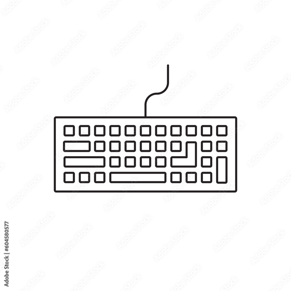 Fototapete keyboard vector icon. keyboard linear flat sign design. computer keyboard symbol pictogram. clavier 