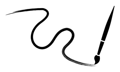 Hand drawn line paint brush. Hand drawn wave line element. Brush stroke. Vector 10 EPS.