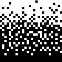 Black and white pixel background. Abstract halftone mosaic. Geometric square background. Abstract rectangle ornament.