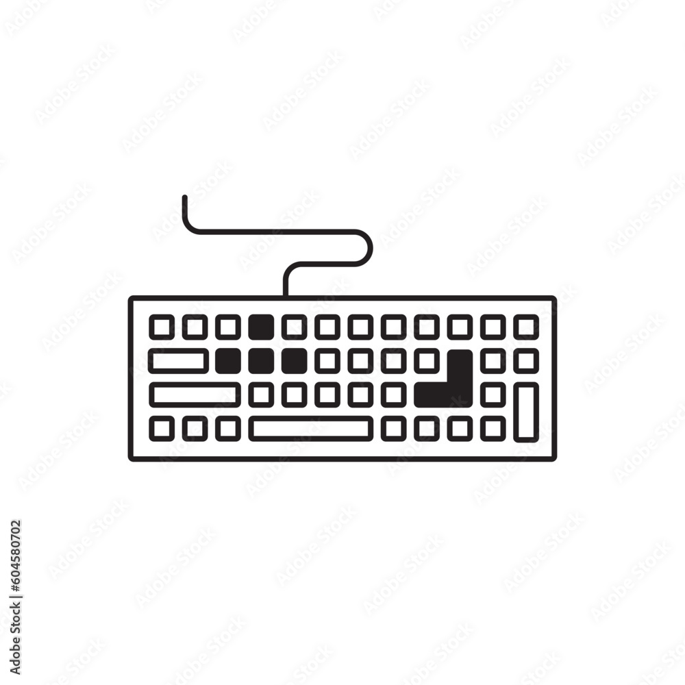 Fototapete keyboard vector icon. keyboard linear flat sign design. computer keyboard symbol pictogram. clavier 