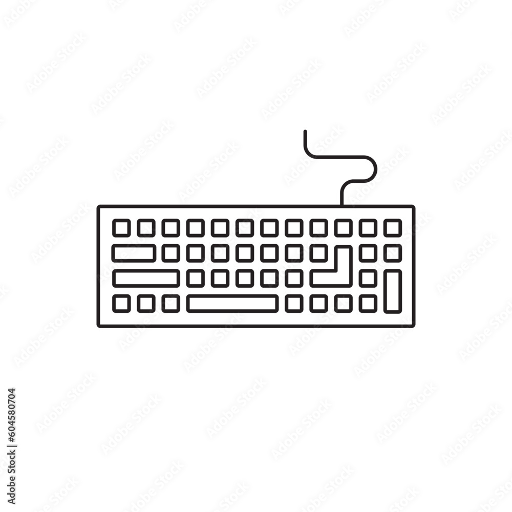 Fototapete keyboard vector icon. keyboard linear flat sign design. computer keyboard symbol pictogram. clavier 