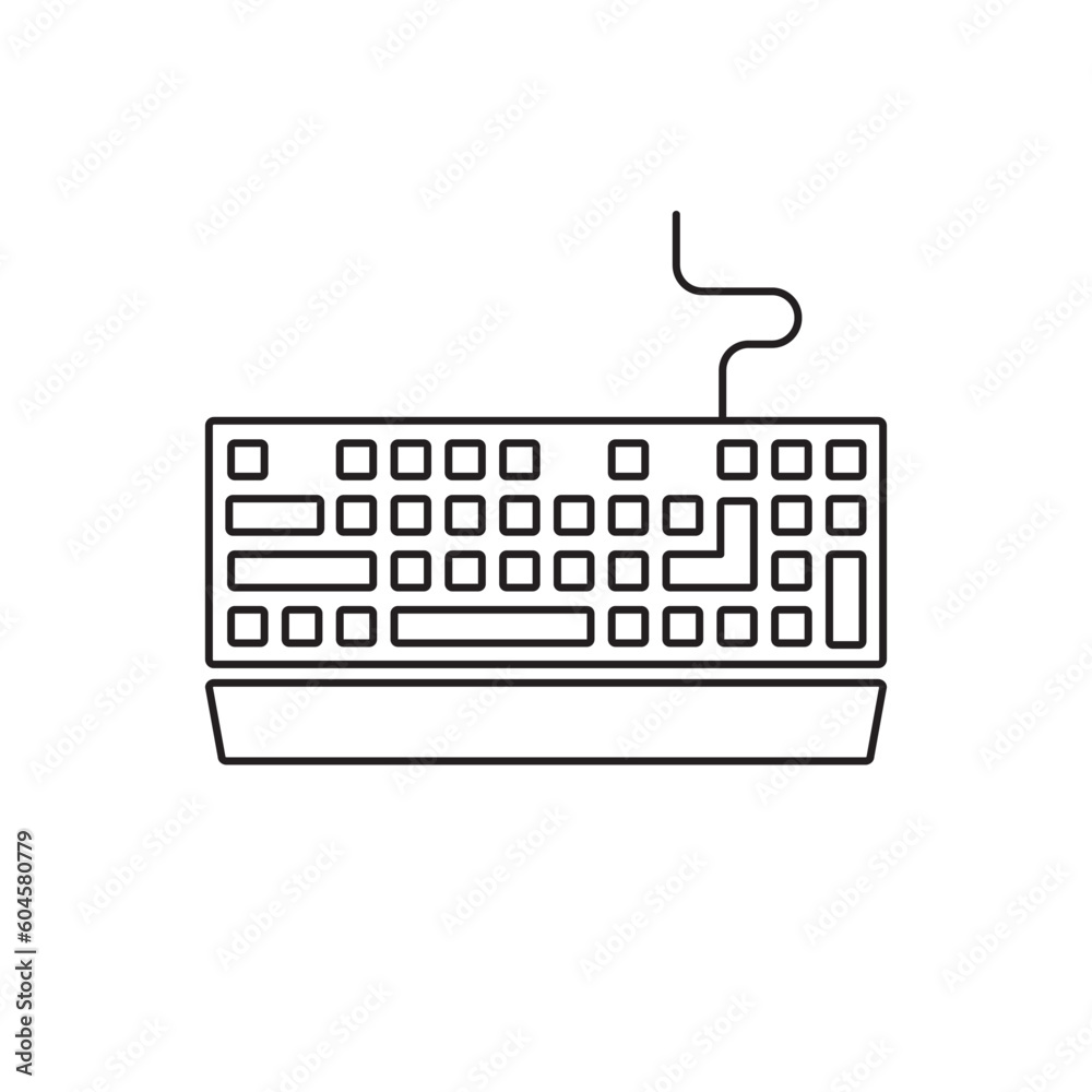 Fototapete keyboard vector icon. keyboard linear flat sign design. computer keyboard symbol pictogram. clavier 