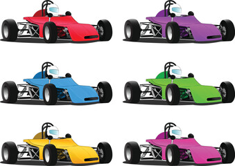 Multi-color racing car set