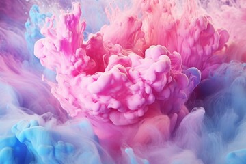 Obraz premium An explosion of vibrant colors bursts forth, creating a mesmerizing kaleidoscope of hues that radiate a sense of divinity and awe. A transcendent display of cosmic beauty, Generative AI
