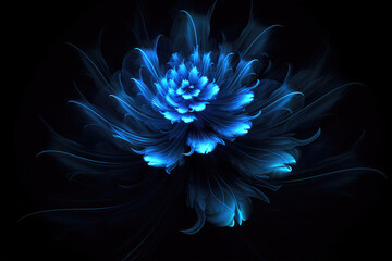 Obraz premium blue light on black background