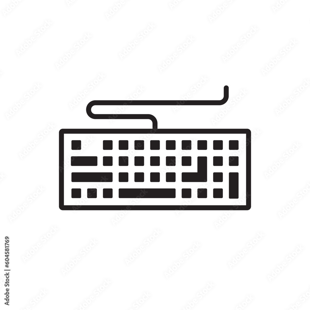 Fototapete keyboard vector icon. keyboard linear flat sign design. computer keyboard symbol pictogram. clavier 