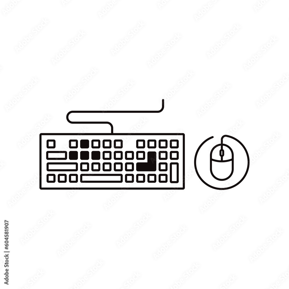 Fototapete keyboard vector icon. keyboard linear flat sign design. computer keyboard symbol pictogram. clavier 