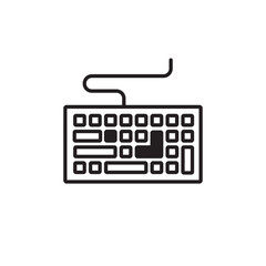 Keyboard vector icon. Keyboard linear flat sign design. Computer keyboard symbol pictogram. Clavier symbol. UX UI keypad icon 