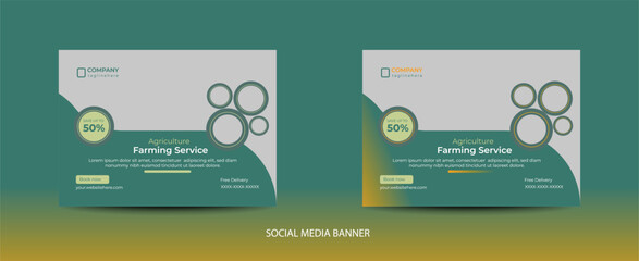 Agriculture farm social media post.Business Conference live webinar banner invitation and social media post template, Business webinar invitation template vector