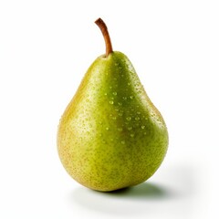 A delicious fresh pear isolated on white background. Fresh raw organic fruit. Generative AI.