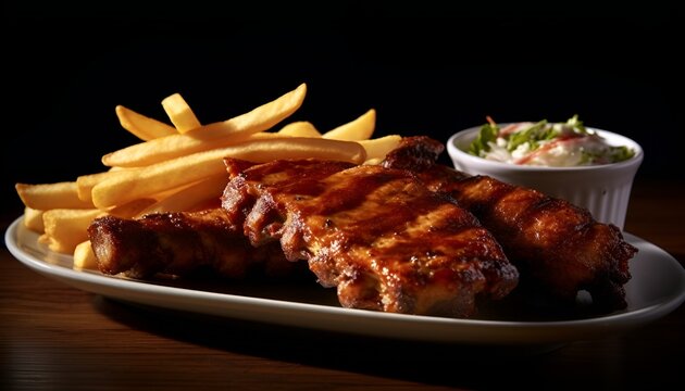 BBQ Ribs And Fries 