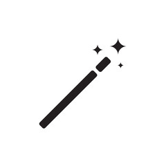Magic wand with stars flat sign design. Magic wand vector icon. Magic wand symbol pictogram. UX UI icon