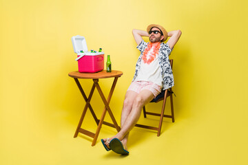 Happy man in his 40s looking relaxed during summer vacations