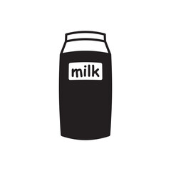 Milk product package flat sign design. Milk package vector icon. Milk box symbol pictogram.  