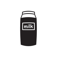 Milk product package flat sign design. Milk package vector icon. Milk box symbol pictogram.  