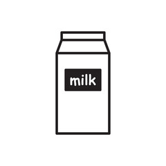 Milk product package flat sign design. Milk package vector icon. Milk box symbol pictogram.  