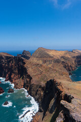 Beauty nature scenery of Madeira island. Atlantic ocean, Portugal. Viewpoint Ponta do Rosto in eastern part, Ponta de sao Lourence peninsula