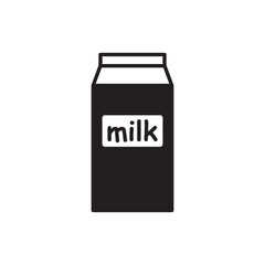 Milk product package flat sign design. Milk package vector icon. Milk box symbol pictogram.  