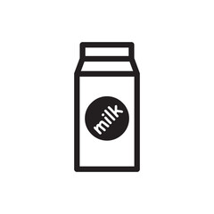 Milk product package flat sign design. Milk package vector icon. Milk box symbol pictogram.  