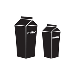 Milk product package flat sign design. Milk package vector icon. Milk box symbol pictogram.  