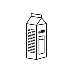 Milk product package flat sign design. Milk package vector icon. Milk box symbol pictogram.  