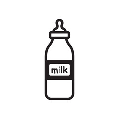 Title: Milk bottle vector icon. Natural milk flat sign design. Milk symbol pictogram. UX UI icon