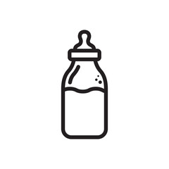 Title: Milk bottle vector icon. Natural milk flat sign design. Milk symbol pictogram. UX UI icon