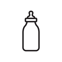 Title: Milk bottle vector icon. Natural milk flat sign design. Milk symbol pictogram. UX UI icon