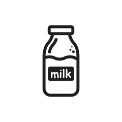 Title: Milk bottle vector icon. Natural milk flat sign design. Milk symbol pictogram. UX UI icon