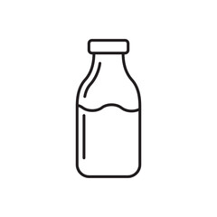 Title: Milk bottle vector icon. Natural milk flat sign design. Milk symbol pictogram. UX UI icon