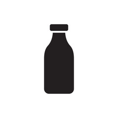 Title: Milk bottle vector icon. Natural milk flat sign design. Milk symbol pictogram. UX UI icon