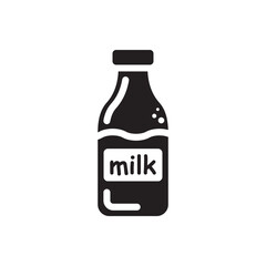 Title: Milk bottle vector icon. Natural milk flat sign design. Milk symbol pictogram. UX UI icon