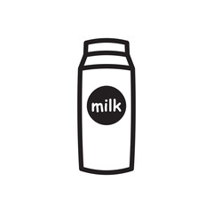 Milk product package flat sign design. Milk package vector icon. Milk box symbol pictogram.  