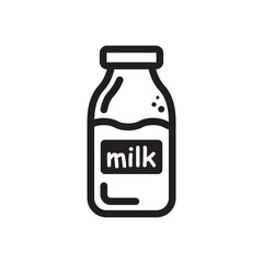 Milk bottle vector icon. Natural milk flat sign design. Milk symbol pictogram. UX UI icon