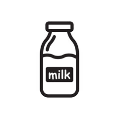 Milk bottle vector icon. Natural milk flat sign design. Milk symbol pictogram. UX UI icon