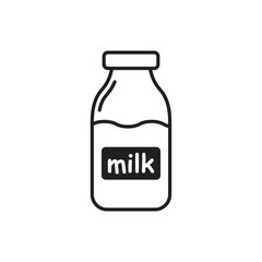 Milk bottle vector icon. Natural milk flat sign design. Milk symbol pictogram. UX UI icon