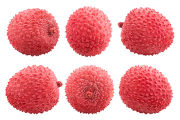 Lychee isolated on white background, full depth of field