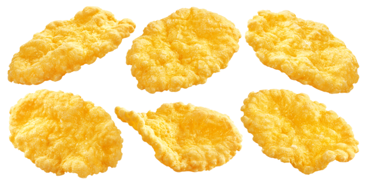 Corn Flakes isolated on white background, clipping path, full depth of field
