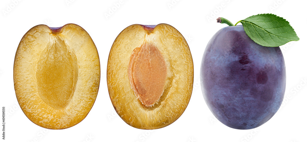 Wall mural plum isolated on white background, full depth of field - Wall murals